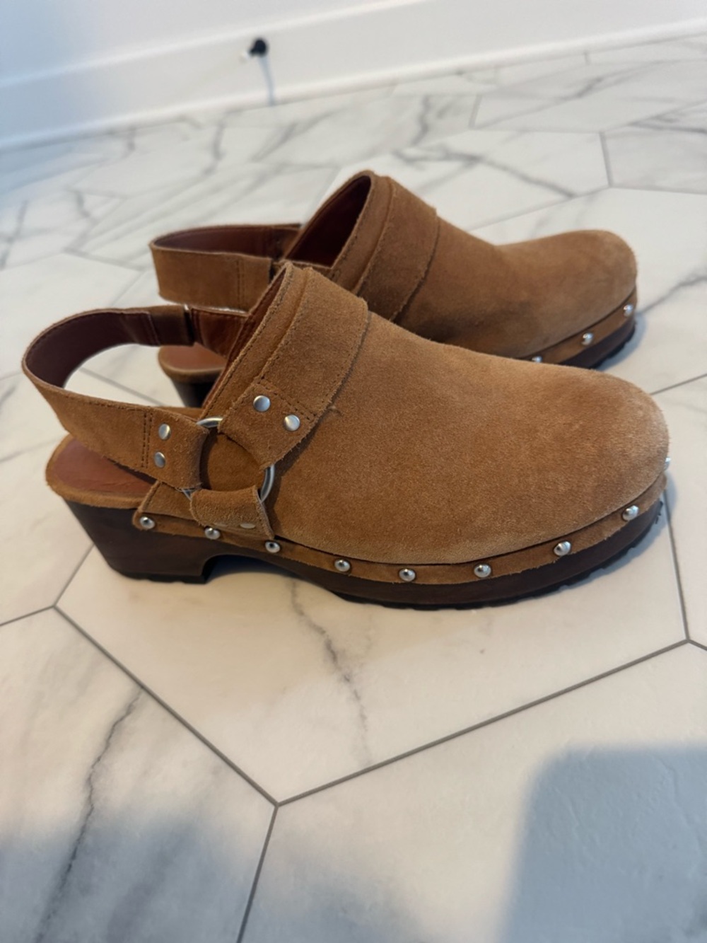 Lucky Brand Blaton Studded Platform Slingback Clogs